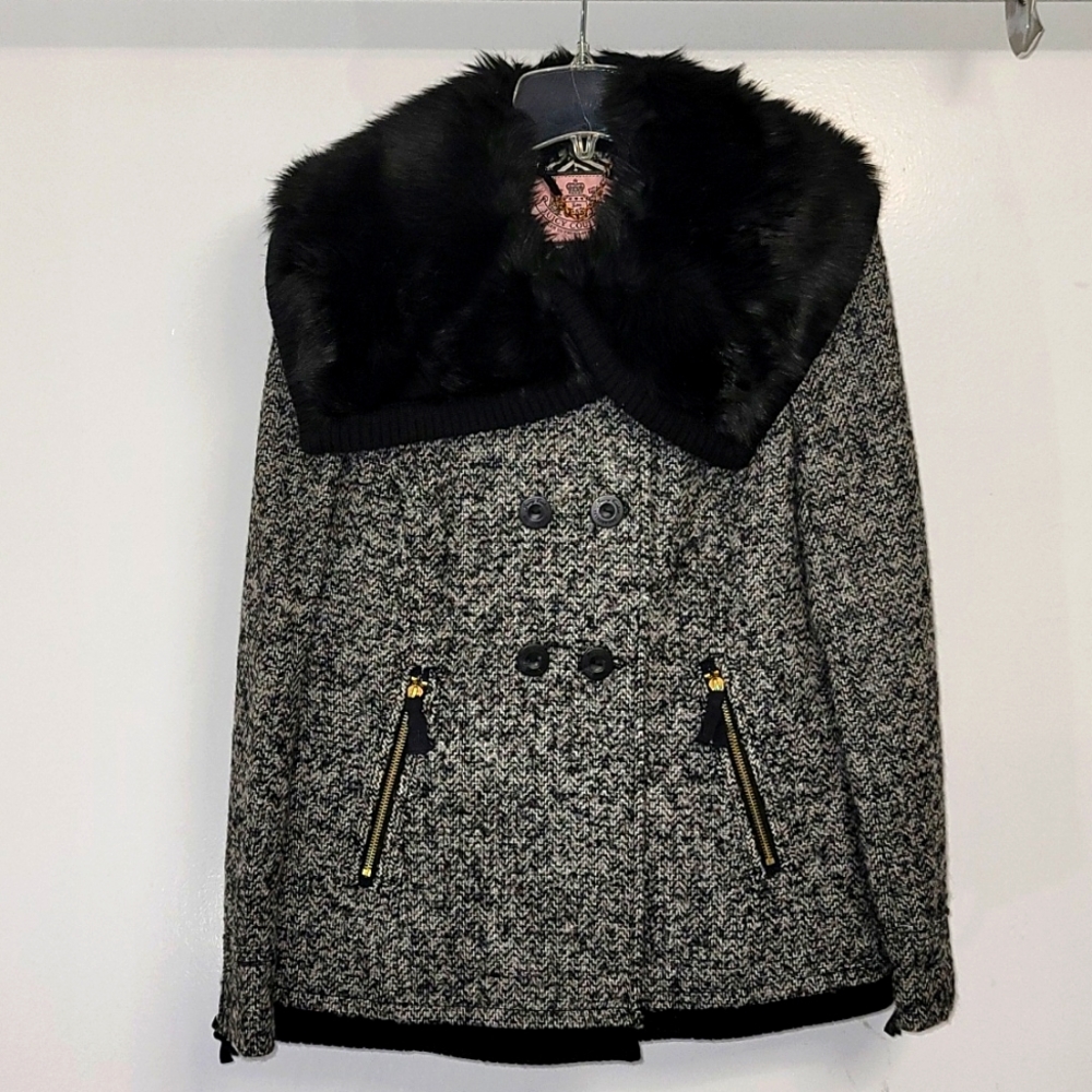 Juice Couture double breast wool blend coat